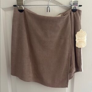 Altar'd State Taupe Asymmetrical Wrap Mini Skort